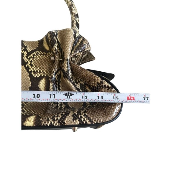 EXOTIC LEATHER Python Snakeskin Satchel Shoulder Handbag - Picture 5 of 10